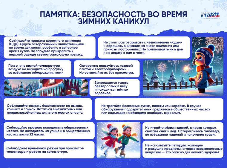 Правила безопасного поведения во время зимних каникул.
