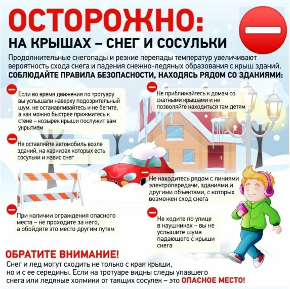 Осторожно! Сход снега с крыш!.
